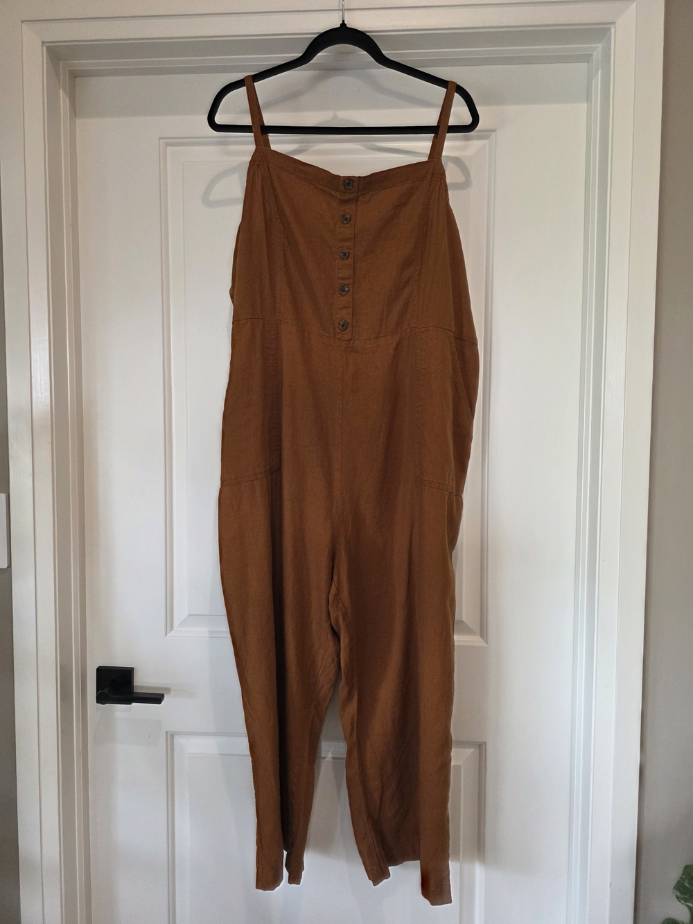 Old Navy Rust Brown Button-Front Strap Jumpsuit